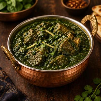 Agneau saag — Agneau mijoté dans des épinards frais hachés et épicés