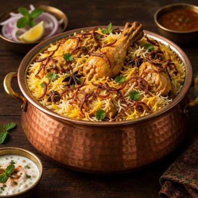 Biryani de poulet — Riz basmati étuvé au poulet épicé