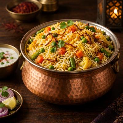 Biryani végétarien — Riz basmati parfumé aux épices