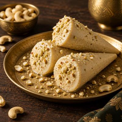 Cajou kulfi — Glace traditionnelle au lait concentré et noix de cajou