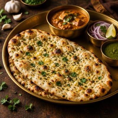 Naan à l'ail — Galette de blé au levain