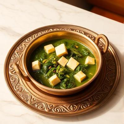 Palak paneer — Épinards frais hachés et épicés