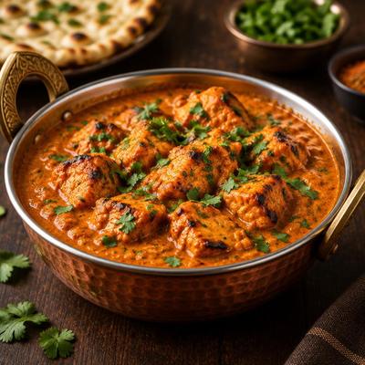 Poulet tikka massala — Blancs de poulet grillés au tandoor mijotés dans une sauce massala riche