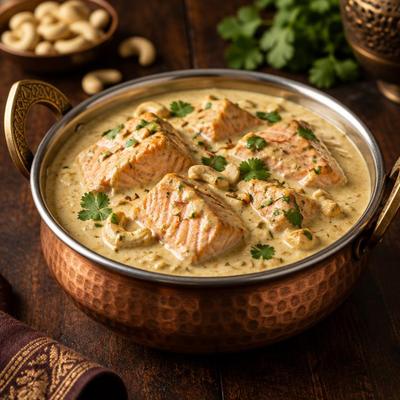 Saumon korma — Saumon dans une sauce crémeuse aux noix de cajou