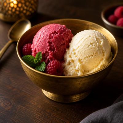 Sorbet & glace — Au choix deux parfums : citron