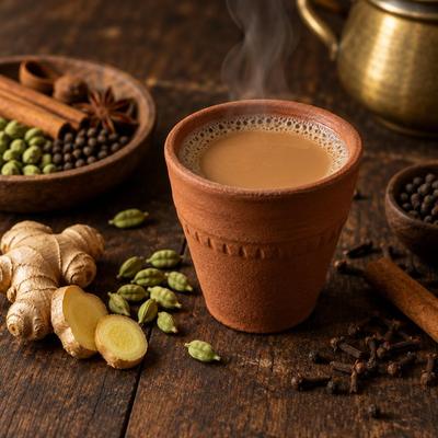 Thé massala — Thé infusé à la cardamome