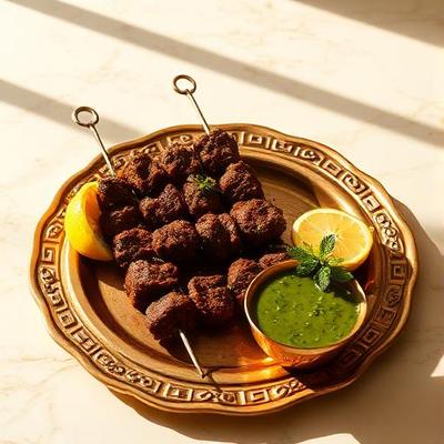 Tulsi seekh — Brochettes de viande finement hachée au basilic sacré et aux herbes fraîches